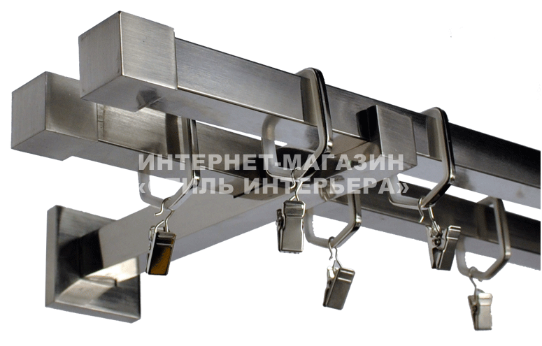 Карниз для штор металлический Квадро 20 мм 20/20-13 (сталь)