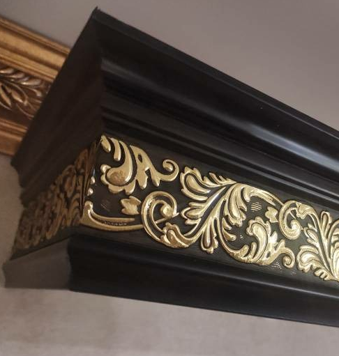 Багетный карниз для штор Версаль 95/02053 коричневый с золотом